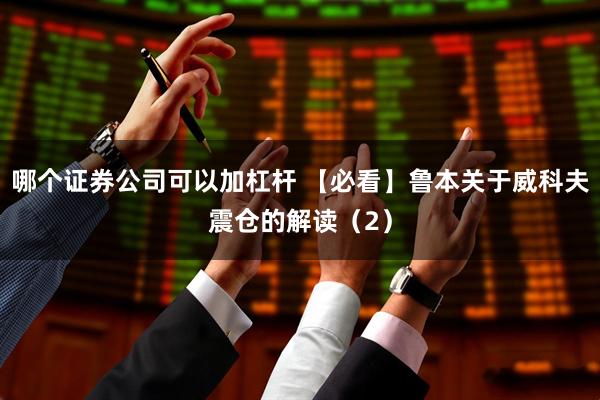 哪个证券公司可以加杠杆 【必看】鲁本关于威科夫震仓的解读（2）